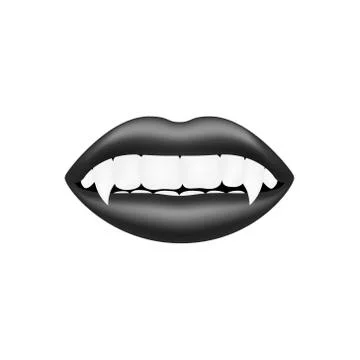 Vampire mouth in dark design Stock Illustration