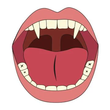 Vampire mouth Stock Illustration
