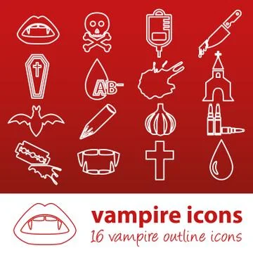 Vampire outline icons Stock Illustration