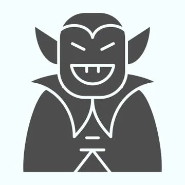 Vampire person solid icon. Dracula monster in a coat. Halloween vector design イラスト素材