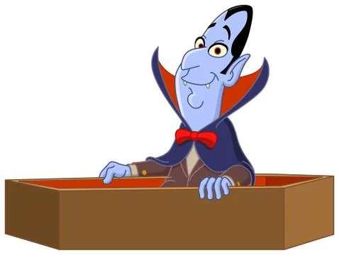 Vampire raising from coffin Stock Illustration