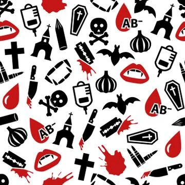 Vampire seamless pattern Stock Illustration