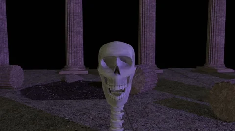 Vampire Skeleton Snake Slithers, then Strikes Video stock 43093265