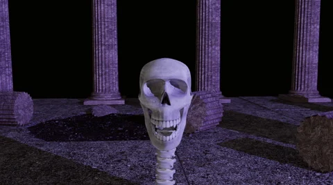 Vampire Skeleton Snake Slithers, then Strikes (film grade) Video stock 44836642