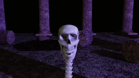 Vampire Skeleton Snake Slithers, then Strikes in Tilt-shift Loop (film grade) Video stock 44841231