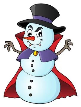 Vampire snowman theme image Illustrazione stock