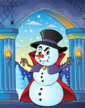 Vampire snowman theme image Illustrazione stock