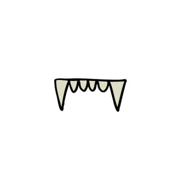 Vampire teeth doodle icon, vector illustration Stock Illustration