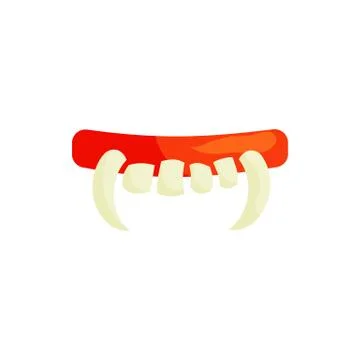 Vampire teeth icon in cartoon style Illustrazione stock