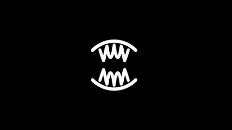 Vampire teeth icon motion video Stock Footage 293997128