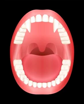 Vampire Teeth Open Mouth Stock Illustration