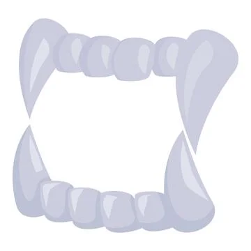 Vampire teeth showing threatening fangs, halloween illustration Illustrazione stock