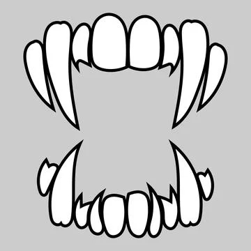 Vampire teeth vector isolated on background. 스톡 일러스트