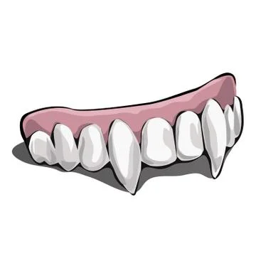 Vampire teeth on white background. Vector illustration. Stock Illustration