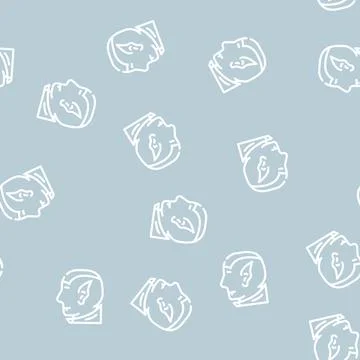 Vampires fear line vector seamless pattern Stock Illustration