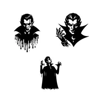Vampires icons set Illustrazione stock
