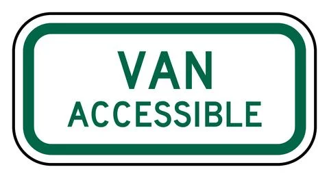 Van accessible plaque, R7-8a, US road sign Stock Illustration