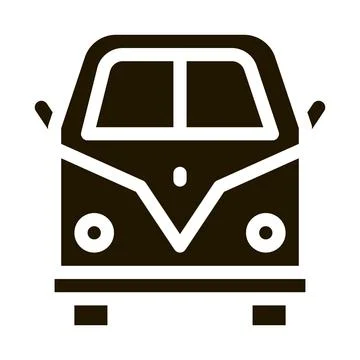 Van Bus Icon Vector Glyph Illustration Illustrazione stock