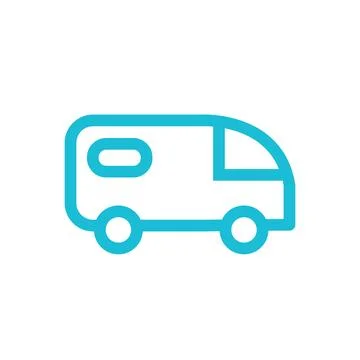 Van, Camper van icon. From blue icon set. Illustrazione stock