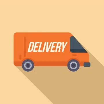 Van car delivery icon flat vector. City express service 스톡 일러스트