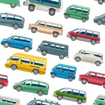 Van car minivan delivery cargo auto vehicle family minibus truck and automobile Stock Illustration
