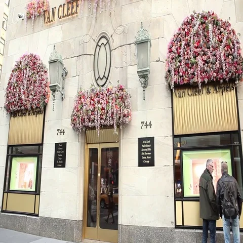 Van Cleef and Arpels Fifth Avenue Manhattan Stock Footage 69459054