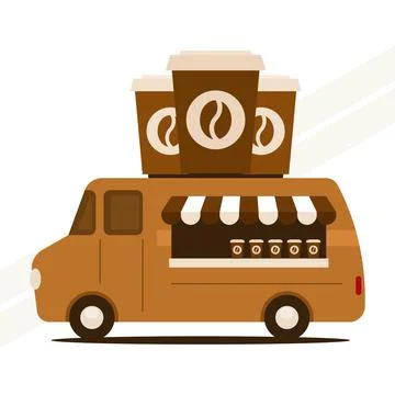 Van-with-coffee Stock Illustration