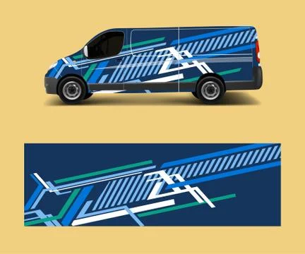 Van decal wrap design vector for Company branding . Graphic wrap decal and st Stock Illustration