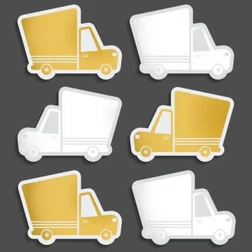 Van delivery vector set Stock Illustration