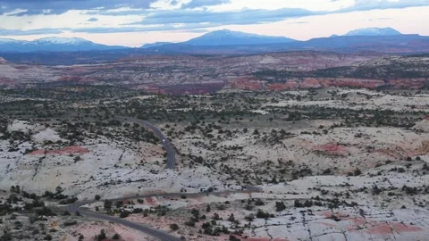Van Driving Down a Long Canyon Road Video stock 136776216