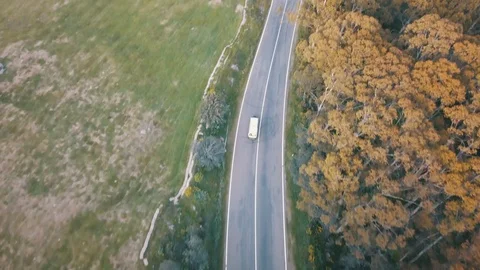 Van driving to the lookout Stock Footage