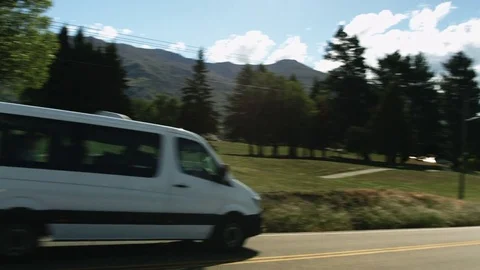 Van Driving past camera in Wanaka 2 Stock Footage 82675800