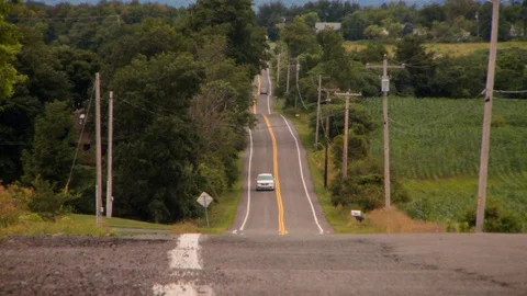Van Driving on Rural Highway Stock Footage 107733622