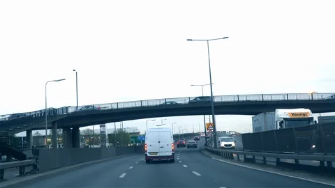 Van driving under bridge Stock-Footage 122571792