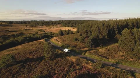 Van driving on windy road Stock Footage 171870345