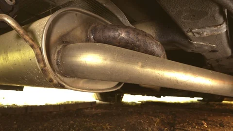 Van exhaust system. Stock Footage 90806357