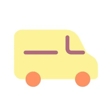 Van flat color ui icon Stock Illustration