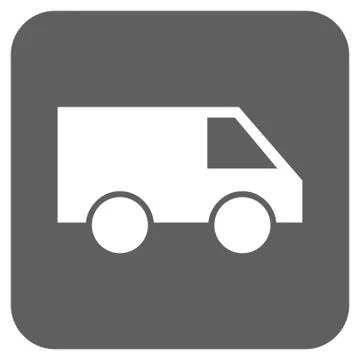 Van Flat Squared Glyph Icon Stock Illustration