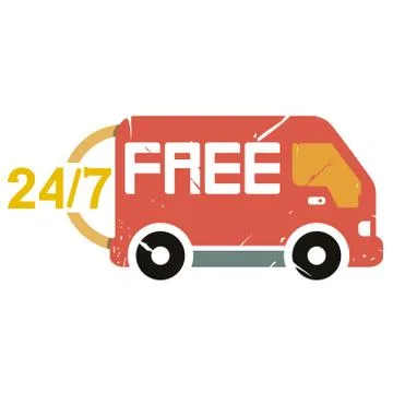 Van, free shipping service Stock Illustration