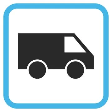 Van Glyph Icon In a Frame Stock Illustration