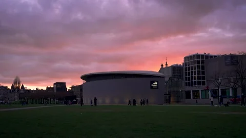 The Van Gogh Museum at Museum Square by sunset 動画素材 270729187