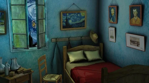 Van Gogh's Room Stock Footage 88432279