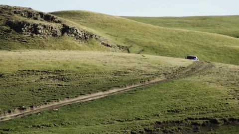 Van on the hill Stock Footage 235107336