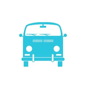Van icon, Front view Isolated on white background. From blue icon set. Stock Illustration