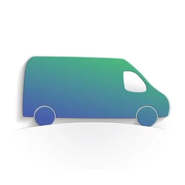 Van icon paper Stock Illustration