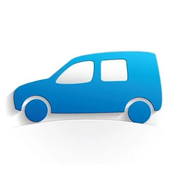 Van icon paper Stock Illustration