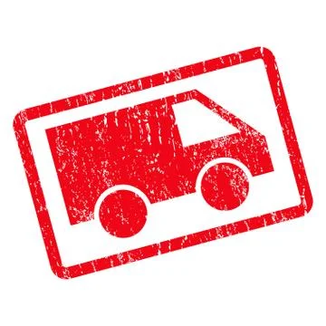 Van Icon Rubber Stamp Stock Illustration