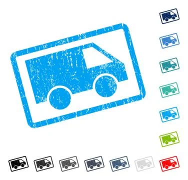 Van Icon Rubber Watermark Stock Illustration