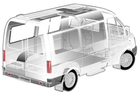 Van infographics cutaway Stock Illustration