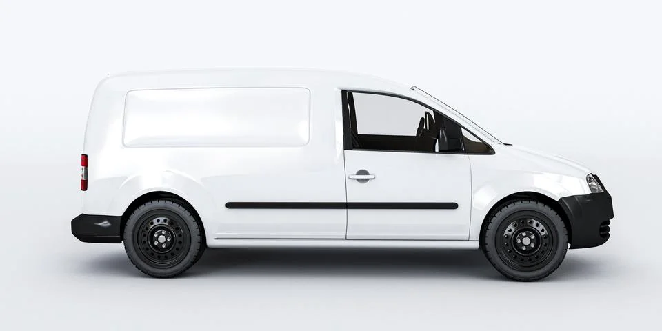 Van isolated on white. background Illustrazione stock